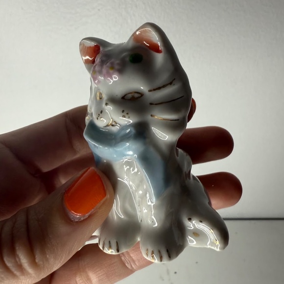 Vintage Cute Cat Figurine Anthropomorphic Made in Japan MCM Mid Century - Picture 2 of 5